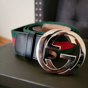 Gucci Interlocking G Web Stripe Belt